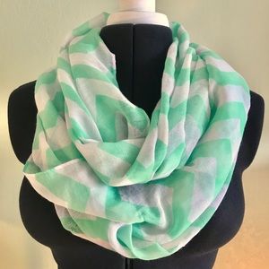 Light Green Chevron Infinity Scarf